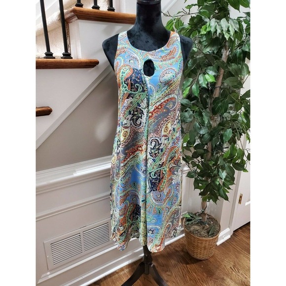 Hayden Women's Multicolor Polyester Scoop Neck Sleeveless Knee Length Dress S - Picture 1 of 10